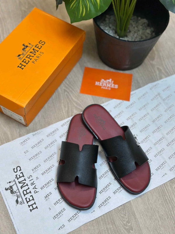 Hermes Izmir Premium Black Cherry Sandal