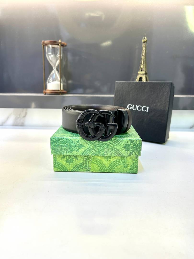 Gucci Black Reversible Belt Fa 673