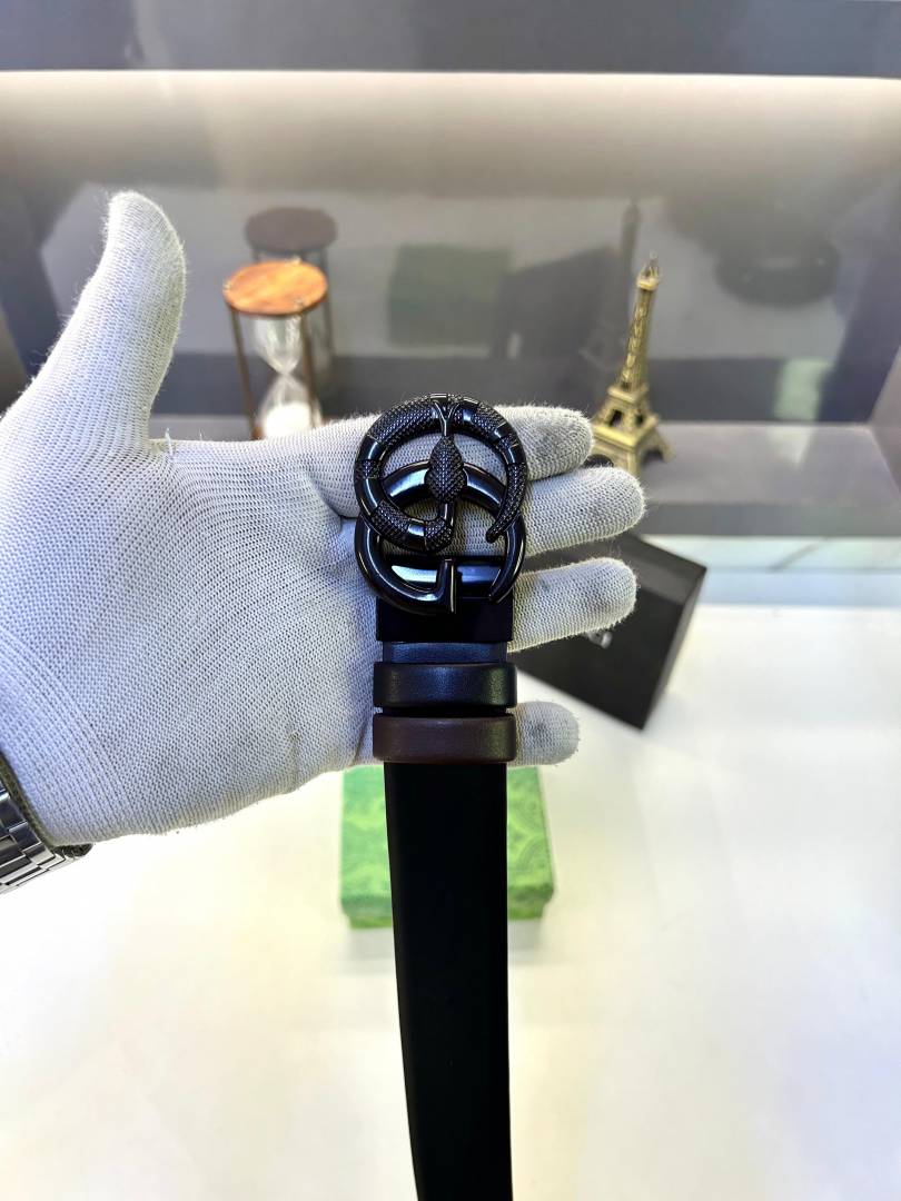 Gucci Black Reversible Belt Fa 673