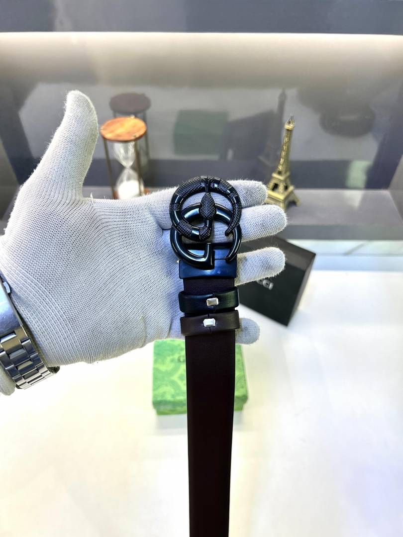 Gucci Black Reversible Belt Fa 673