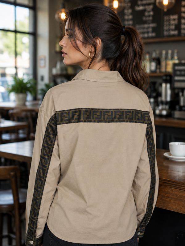 Fen Pocket Logo Shirt Coffee S120-CF