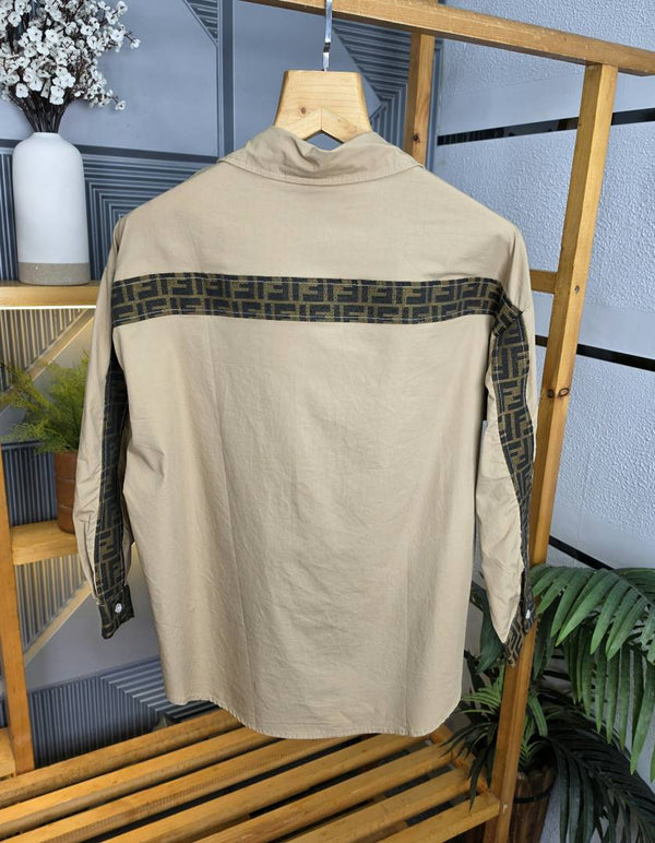 Fen Pocket Logo Shirt Coffee S120-CF