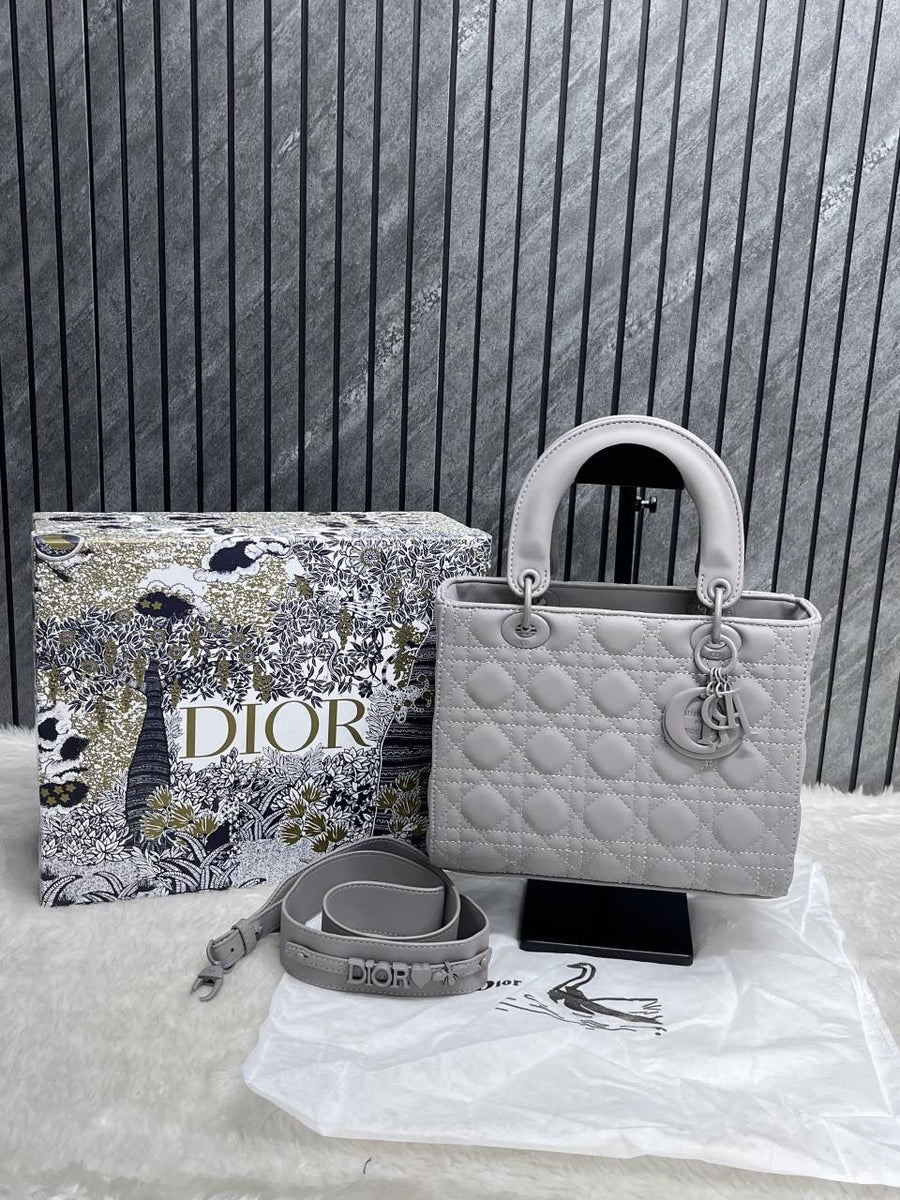 Dior 6099-1 Lady Matte Gray Large Size With Original Box & DustCover