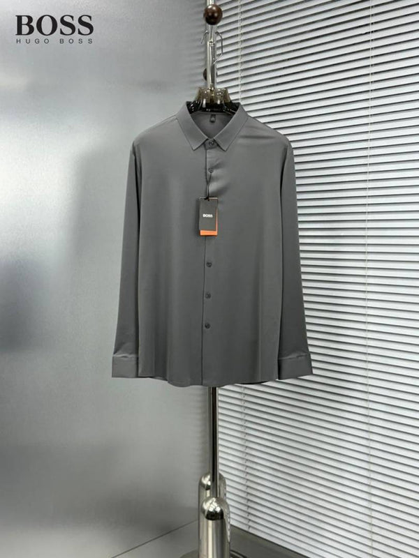 Hugo Bos Full Sleeves Shirt Grey