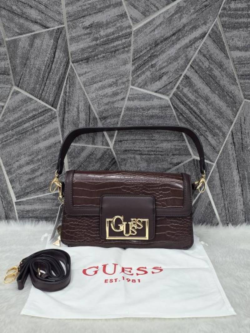 Guess Lexi Baguette Crossbody Bag With Dust Cover
