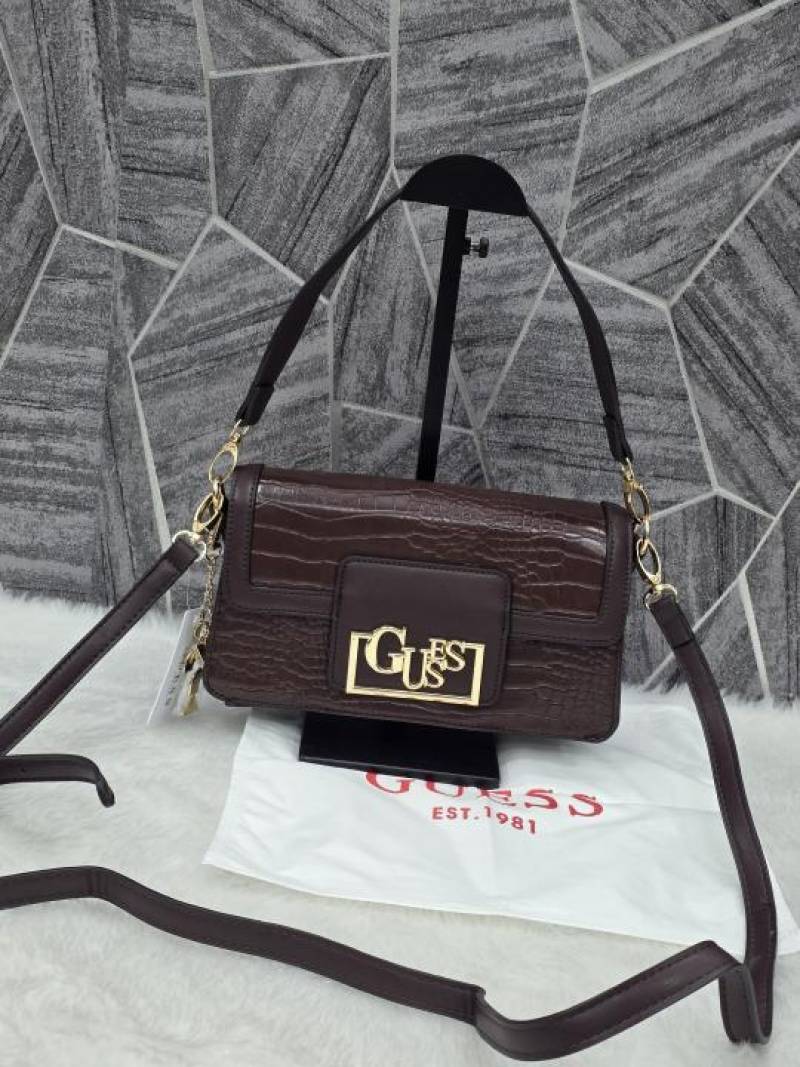 Guess Lexi Baguette Crossbody Bag With Dust Cover