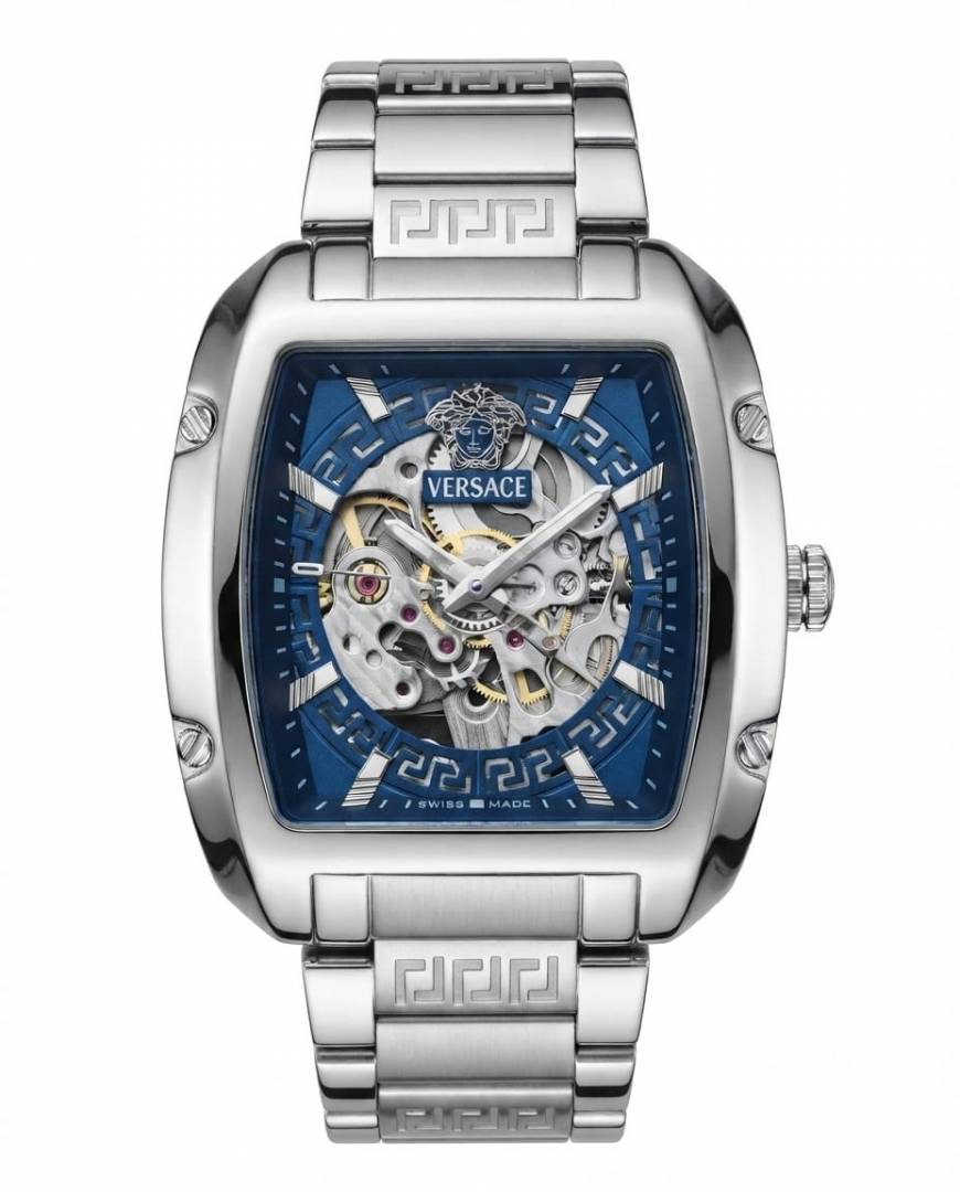 Versace Dominus Sktl Men Automatic Silver Blue Dial