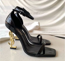 Saint laurent ysl opyum heels black gold