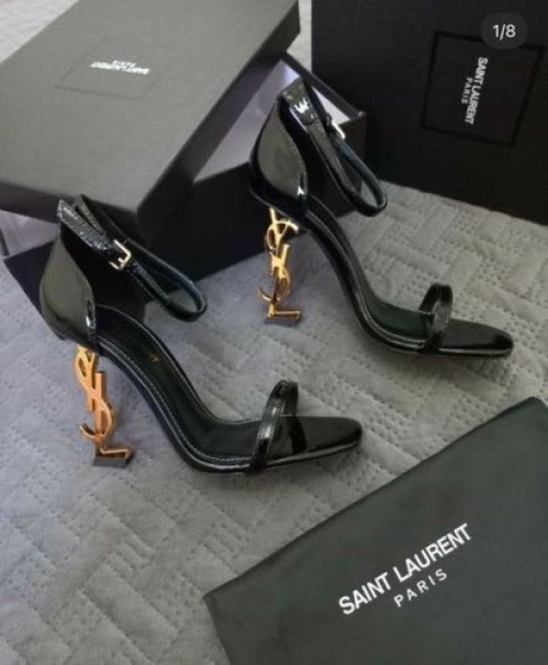 Saint laurent ysl opyum heels black gold