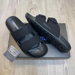 Birkenstock Adjust Velcro Straps Soft Cushion Black Slides