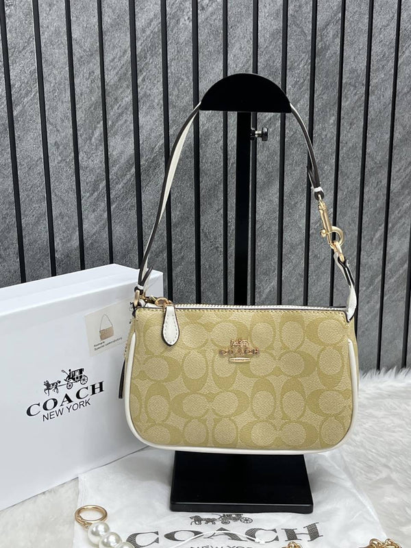 Coach Nolita AP-White With Original Box DustCover & Pearl charm