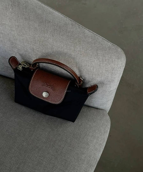 Longchamp Black Mini Crossbody Bag With Poly Bag