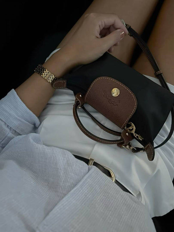 Longchamp Black Mini Crossbody Bag With Poly Bag