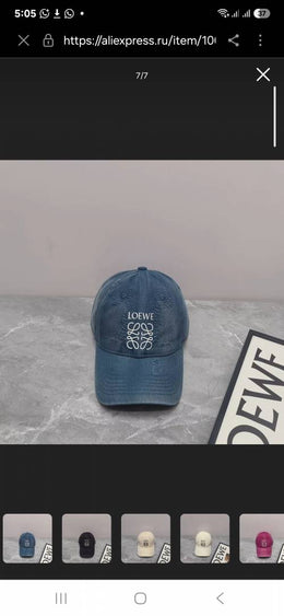 Loewe Denim Washed Blue Premium Unisex Cap With Safety Box