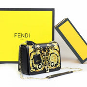Versace Jeans Couture Crystal Medusa Shoulder Bag With OG Box & Dust Bag (Green Flower - 978)