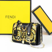 Versace Jeans Couture Crystal Medusa Shoulder Bag With OG Box & Dust Bag (Green Flower - 978)