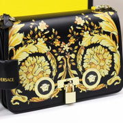 Versace Jeans Couture Crystal Medusa Shoulder Bag With OG Box & Dust Bag (Green Flower - 978)