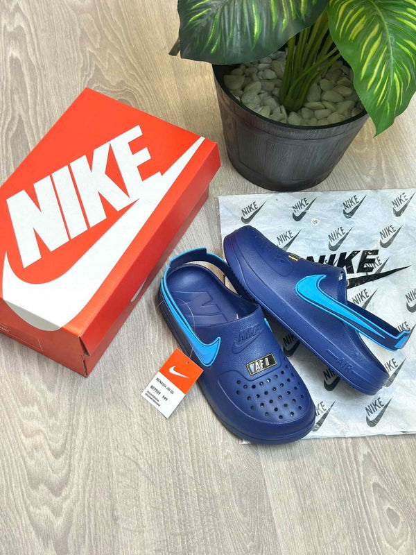 Nike Airforce 1 Swoosh Blue Clogs