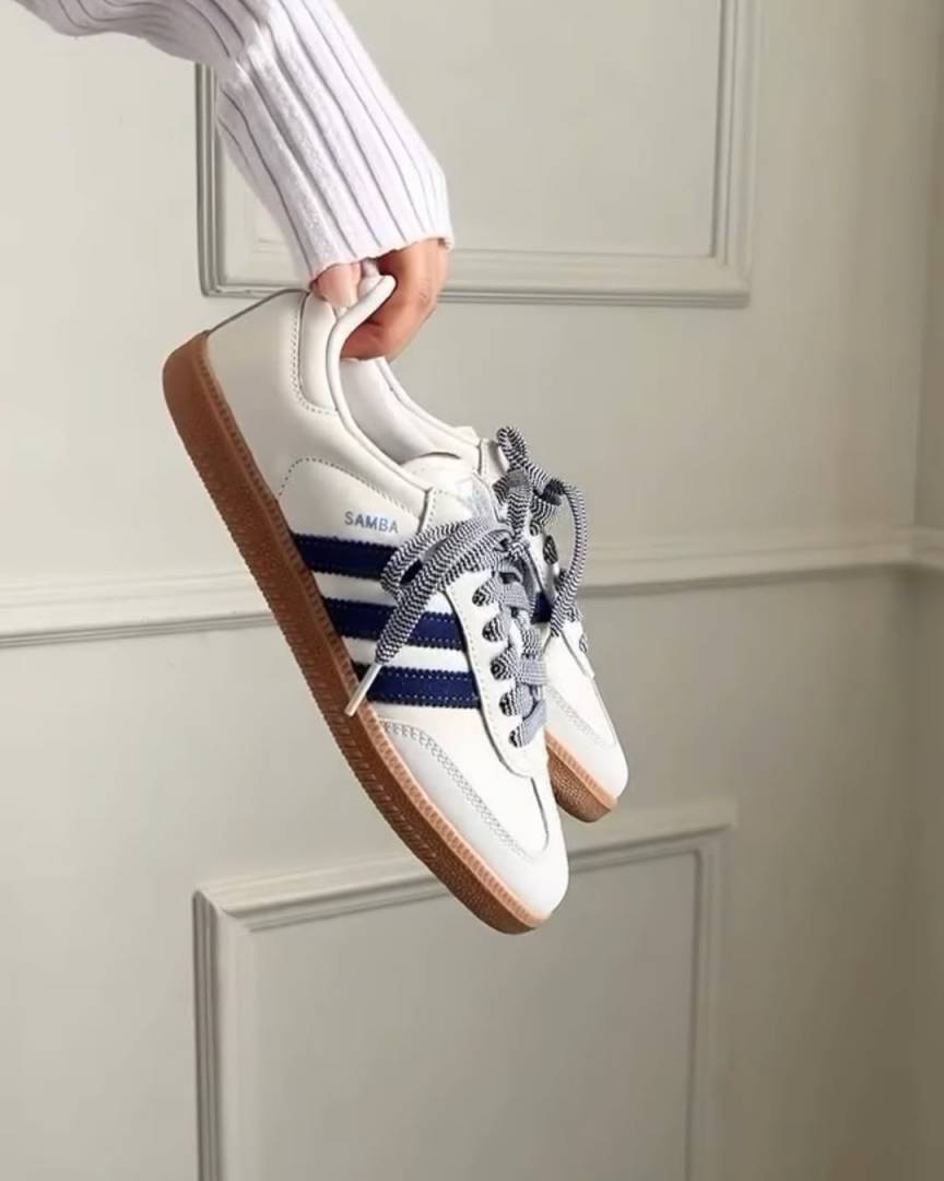 Adidas Samba White Blue Leather