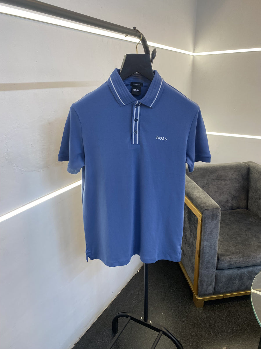 Hugo bos premium imported polo tshirt blue