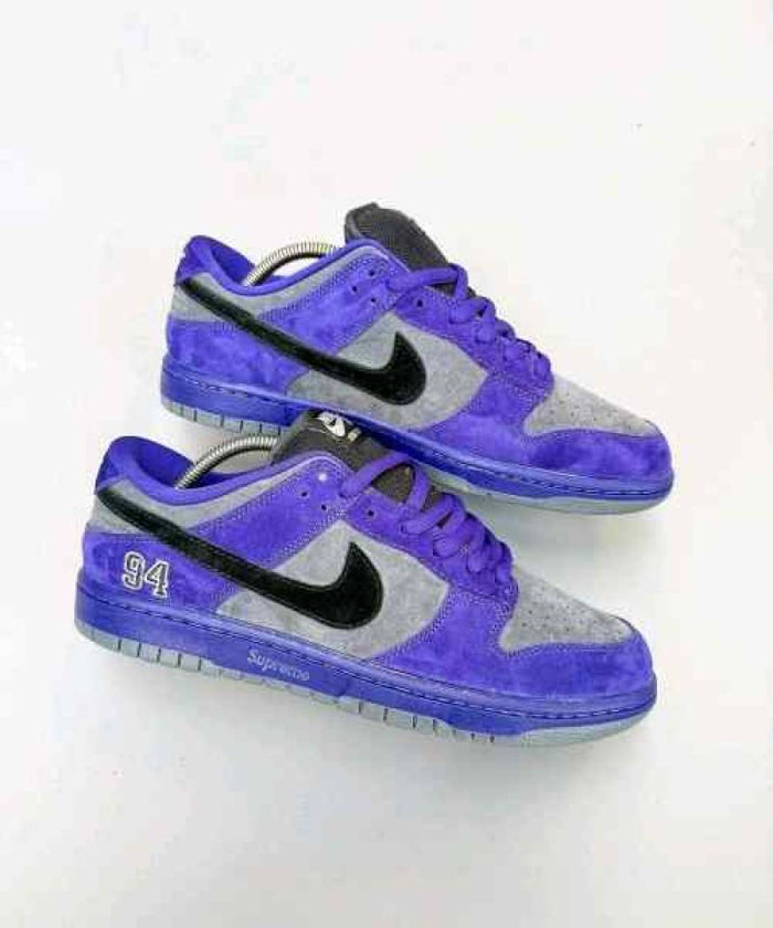 Sb dunk low Supreme 94 Purple iron grey Suede Quality style idea