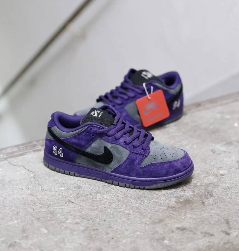 Sb dunk low Supreme 94 Purple iron grey Suede Quality