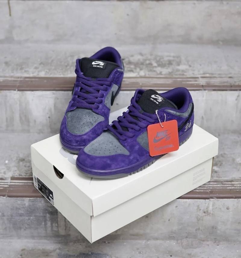 Sb dunk low Supreme 94 Purple iron grey Suede Quality