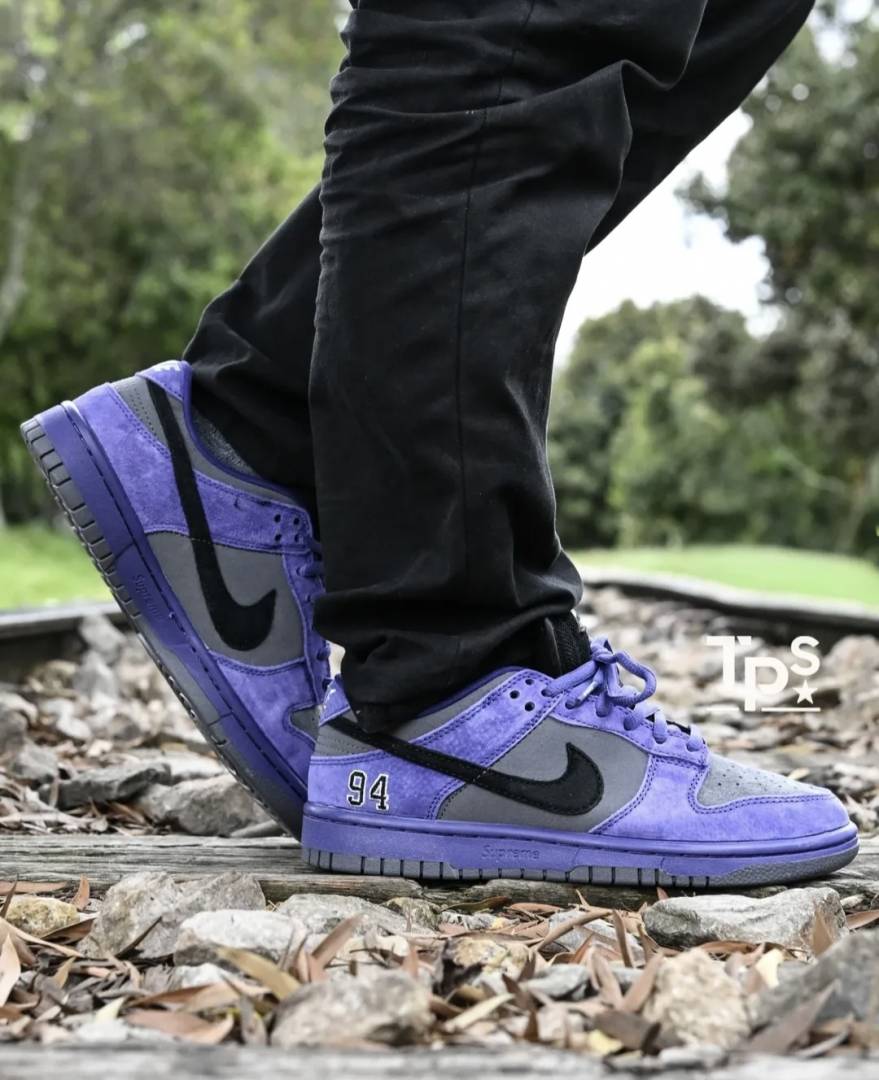 Sb dunk low Supreme 94 Purple iron grey Suede Quality
