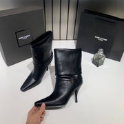 Ysl_Saint_Laurent_Niki_Leather_High_Heeled_Ankle_Boots_With_The_YSL_Logo_With_OG_Box_Dust_Cover_&_Carry_Bag_B2_Black