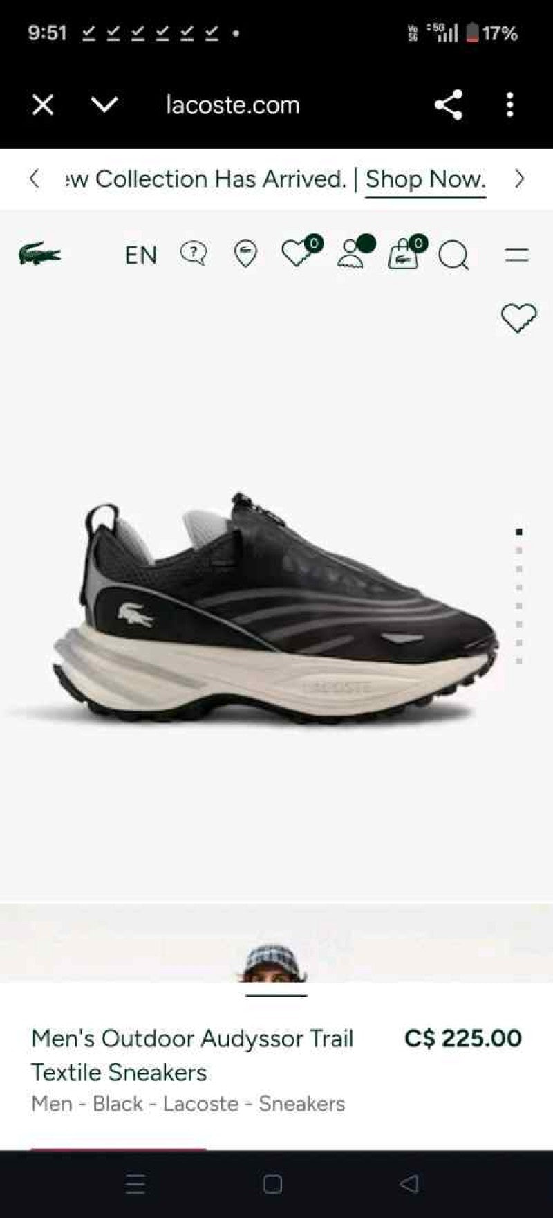 Lacoste Audyssor Trail Black White 602