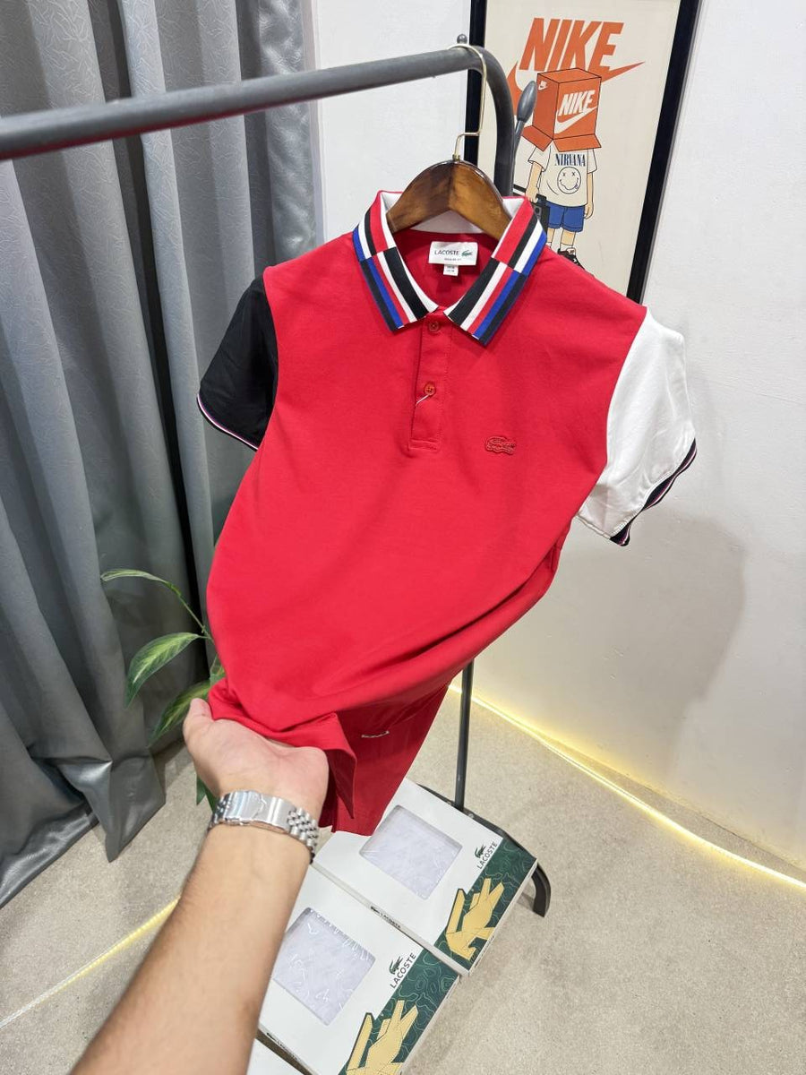 Lacoste Box pack imported polo tshirt red