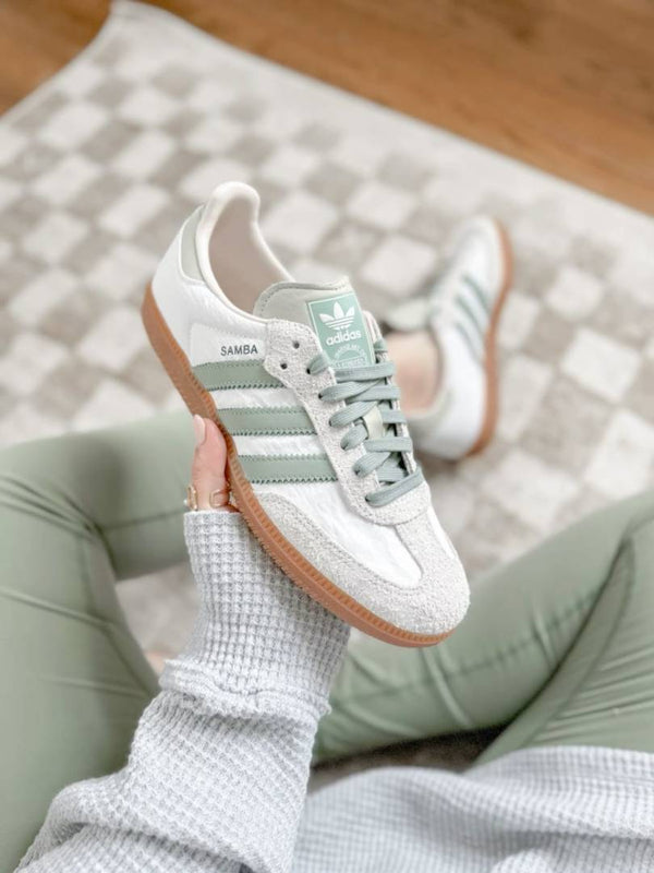 Adidas Samba Silver Green Suede Fix