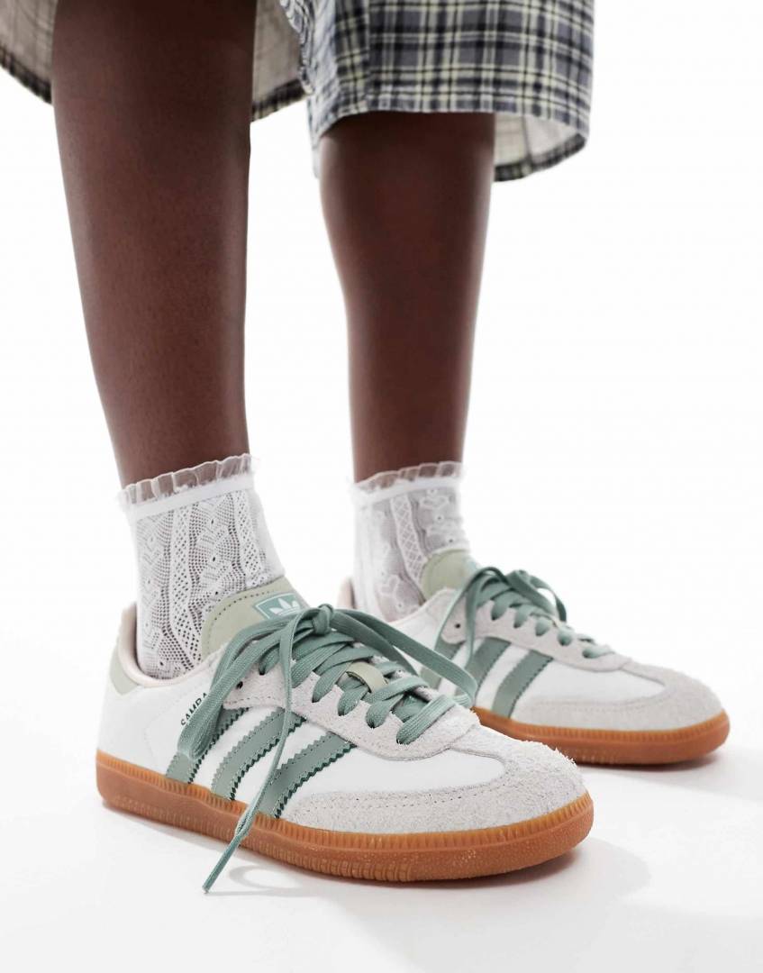 Adidas Samba Silver Green Suede Fix