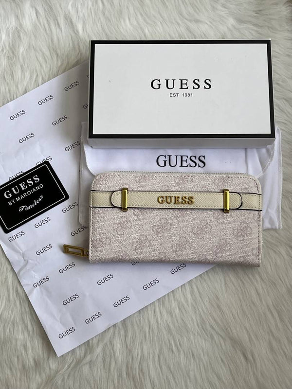 Guess 006 Light Purple Long Wallet With Original Box DustCover Card Packaging