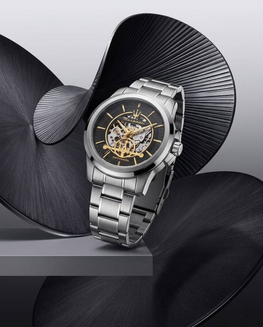 Maserati Successo Skeleton automatic Silver-black-gold