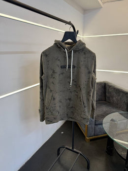 Balmain beige imported washing cloud look knitted fabric hoodie