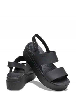 Crocs Black Brooklyn Low Wedge Sandals