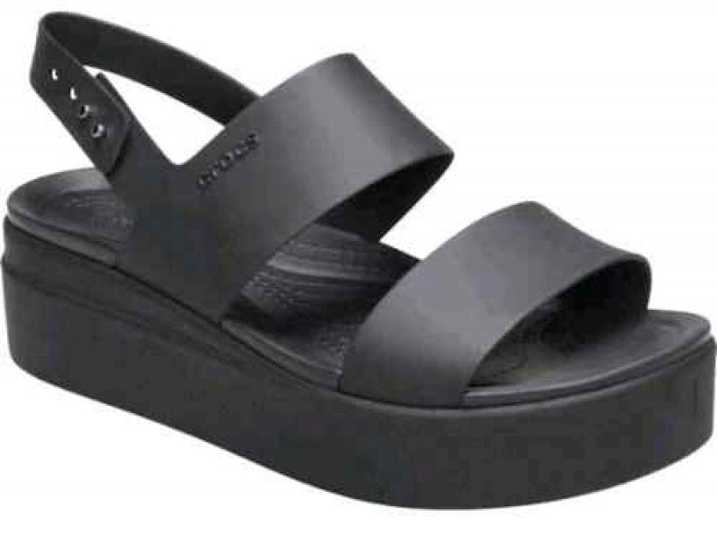 Crocs Black Brooklyn Low Wedge Sandals