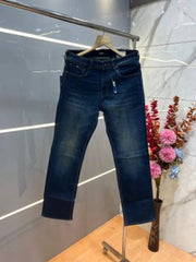 Boss Blue Shade Straight Fit Premium Imported Stretchable Lycra Fabric Denim with Embroidered Logo 4111