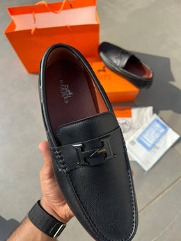 Hermes Leather Premium Loafer Black