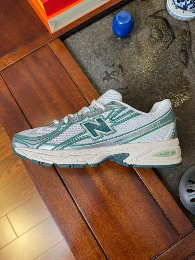 New Balencee 740 Trainers White Marsh Green Casual Shoes