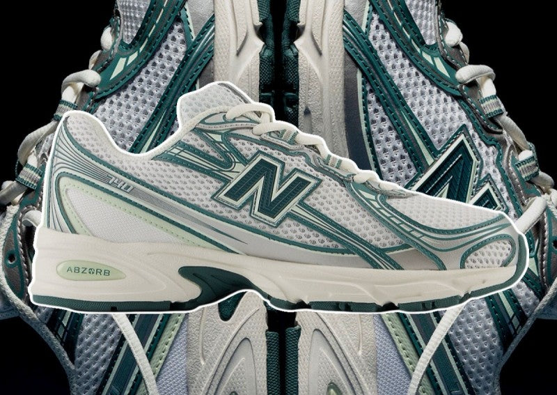 New Balencee 740 Trainers White Marsh Green Casual Shoes