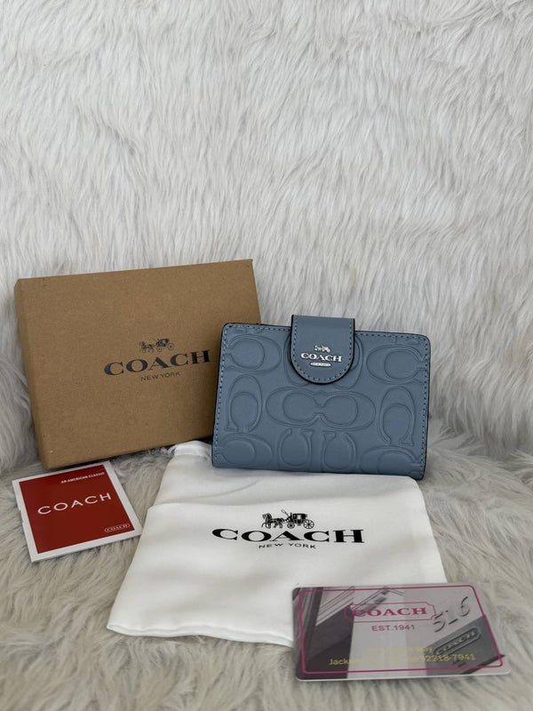 Coach A18 Corner Zip Signature Wallet With Original Box DustCover Tags Card Highend Quality