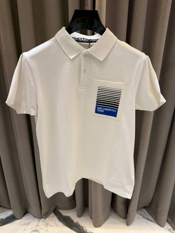 Karl_Legarfield Chest Pocket Polo White