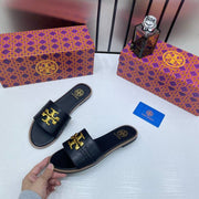 Tori Burch_Black_Everly_Slides_For_Women_With_Original_Box_