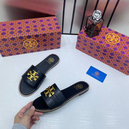 Tori Burch_Black_Everly_Slides_For_Women_With_Original_Box_