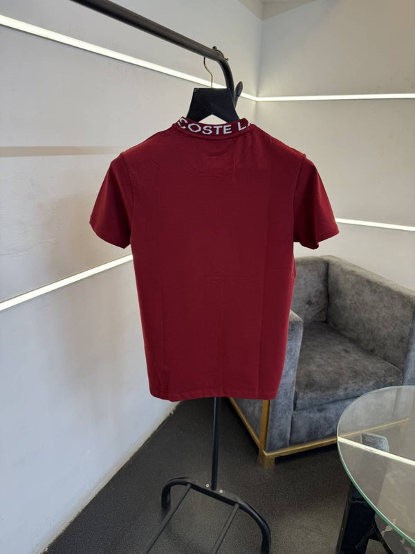 Lacoste Round neck imported tshirt maroon