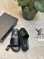 Louis Vuitton Monogram Black Premium Slides