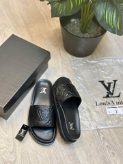 Louis Vuitton Monogram Black Premium Slides