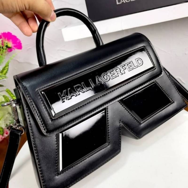 Karl Lagerfeld K IKON Crossbody Shoulder Bag With OG Box & Dust Bag (Black - 921)